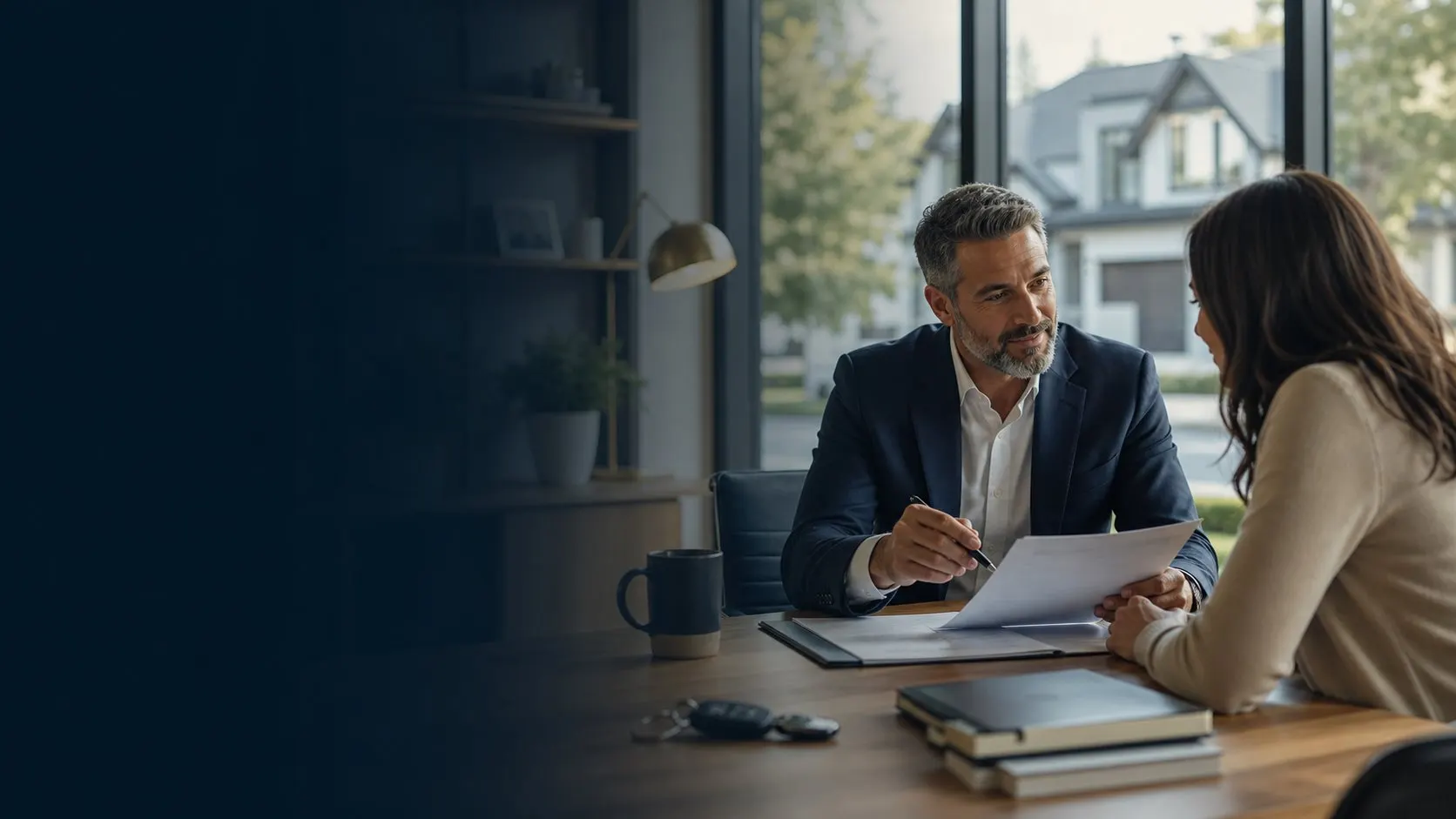 Independent insurance advisor meeting with a homeowner